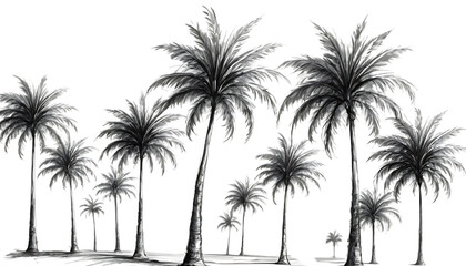 Palm trees drawing sketch outdoors png