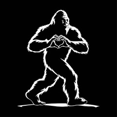 silhouette of a Gorila running