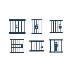 Jail icons set vector design trendy