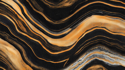 Black and gold marble background with abstract surfaces for textures and design use