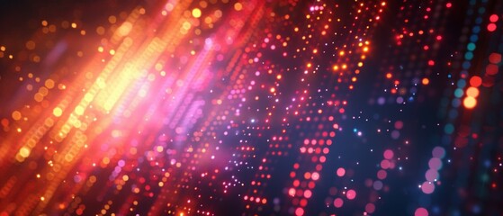 Bright digital backgrounds with shimmering lights are perfect for creating dynamic album covers, advertising banners or backgrounds for music and technology related presentations.