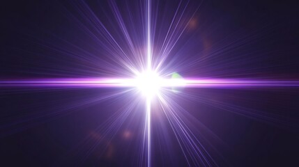 Obraz premium Purple light starburst, dark background