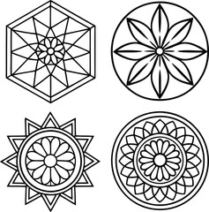 Geometric Mandala Designs Floral, Hexagonal, and Circular Patterns