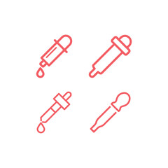 Pipette icons set flat vector template design trendy