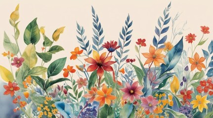 Obraz premium flores estilo acuarela