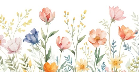 flores estilo acuarela