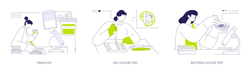 Laboratory tests abstract concept vector illustrations.