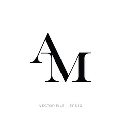 Letter AM elegant luxury classic logo
