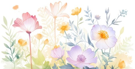 flores estilo acuarela