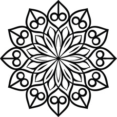 Intricate Black and White Mandala Design for Art Therapy