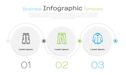 Set line Pants, and Hoodie. Business infographic template. Vector