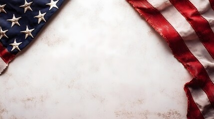 Fototapeta premium Grunge Textured American Flag with Blank Space for Design or Copy