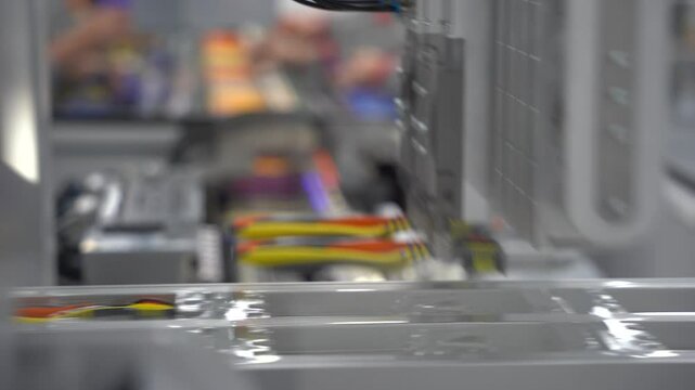 Toothbrush production with autonomous machines. Toothbrush production factory.