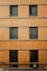 Fototapeta premium old brick wall with windows