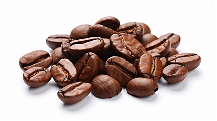 Naklejka premium Isolated Coffee Beans on White Background
