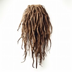 Stylish Dreadlocks on White Background