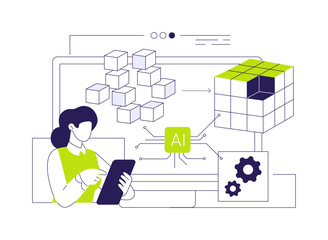 AI-Driven Data Transformation abstract concept vector illustration.