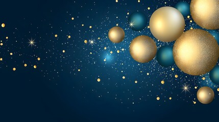 Fototapeta premium Elegant Gold and Blue Decorative Background with Shimmering Elements