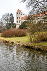 Fototapeta premium Telc castle in the old town of Telc, Unesco World Heritage Site in Telc, Czech Republic