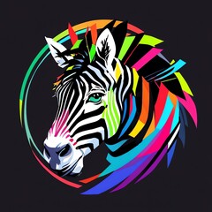 Vibrant Zebra: A Colorful Artistic Portrait