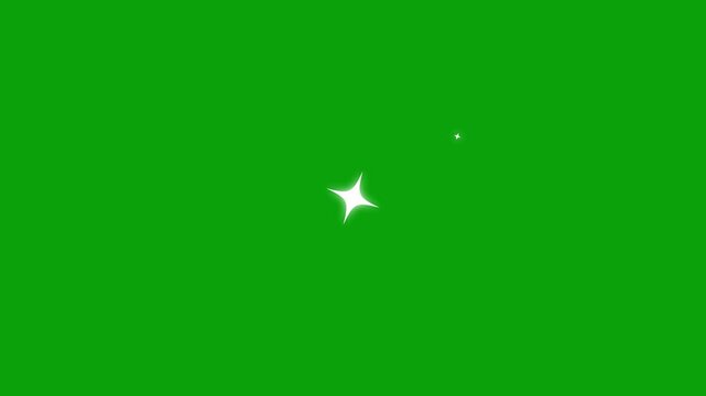 Sparkling twinkle stars Glittering Stars in 4K Animated Christmas Light Effects on green screen, Starry Night Blinking and Twinkling Star Effect for video.