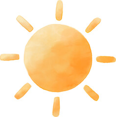 Sun Watercolor Illustration Clipart