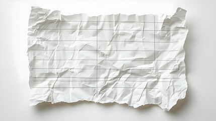 Obraz premium Photo Crumpled Lined Paper, Torn Edges, White Background