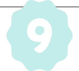 Number 9 bunting flag