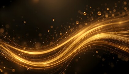 Abstract golden fractal dark background