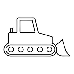 vector illustration of a bulldozer