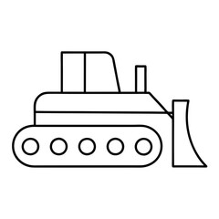vector illustration of a bulldozer