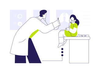 Asthma treatment abstract concept vector illustration.