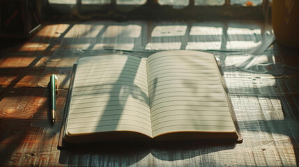 Blank Notebook on a Desk, Generative AI Illustration