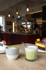 A vibrant collection of coffee, lemonades, ready meals, bistro photography, and desserts. Enjoy gourmet drinks, plated dishes, and sweet treats, perfect for showcasing culinary artistry and café ambia