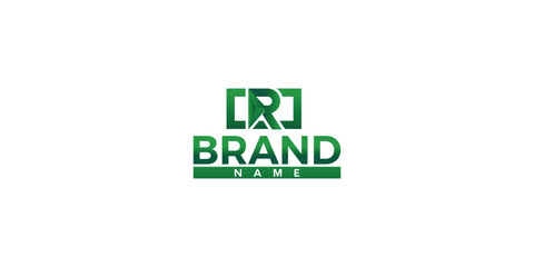 Gradient Green Letter R Abstract style Brand Logo