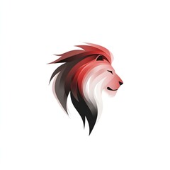 Fototapeta premium Tête de lion rouge et noir pour un logo