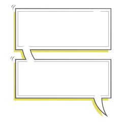 Double Speech bubble white background with yellow shade