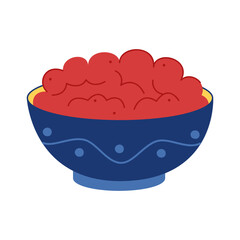 Bowl of caviar color. Hand drawn clip art for your project.