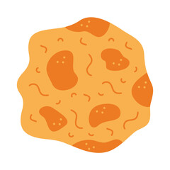 One pancake color. Hand drawn clip art for your project.