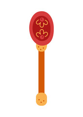 Spoon with pattern color. Hand drawn clip art for your project.