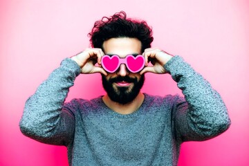 Valentine's day greeting from man or for man: stunning striking image of loving middle eastern young guy. Love confession. Commercial ad campaign concept image art. Advertising for couples.