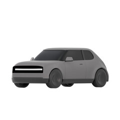lowpoly 3d black car icon object	