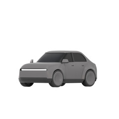 lowpoly 3d black car icon object	