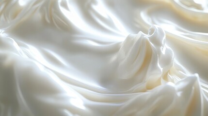 Fototapeta premium Luxurious White Cream Texture with Smooth Waves and Subtle Reflections