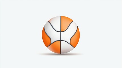 Abstract design of a basketball with a vibrant orange and white color scheme