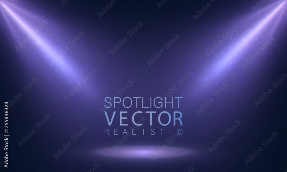 Poster abstract blue spotlight beam on dark background. bright background for design and illustrations with