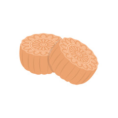 Chinese Moon Cake,  China Symbols Vector Illustration