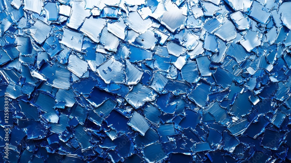 Aufkleber the vibrant blue surface reveals an intricate design of textured metal squares, creating a striking 