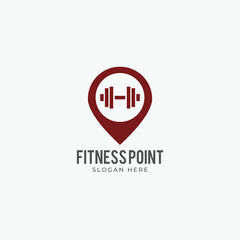 Fitness point, health, point, gym, location logo fully editable vector template