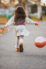 girl walking in park